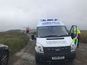 Casualty evacuation by helicopter at Mini Epynt 2017 rally
